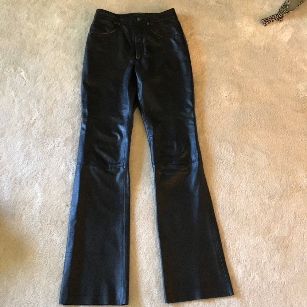 COPY - Leather high waisted pants.